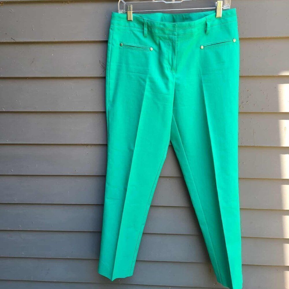 Larry Levine Green Cotton Blend Pants size 10 NWOT!